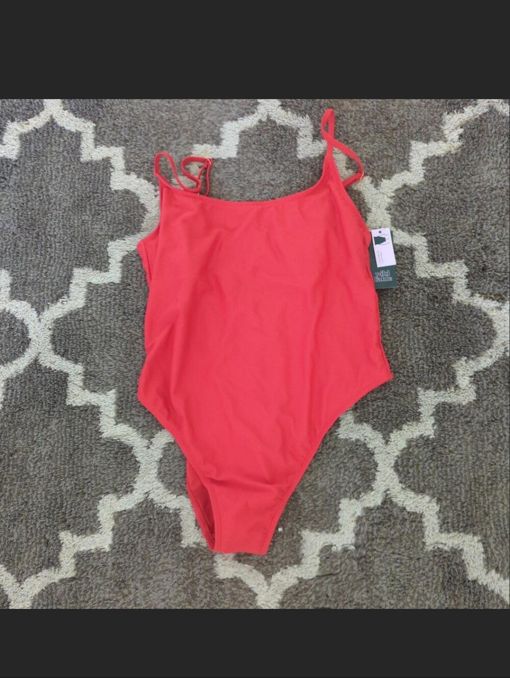 wild fable Red Scoop-Neck One-Piece Swim Bodysuit